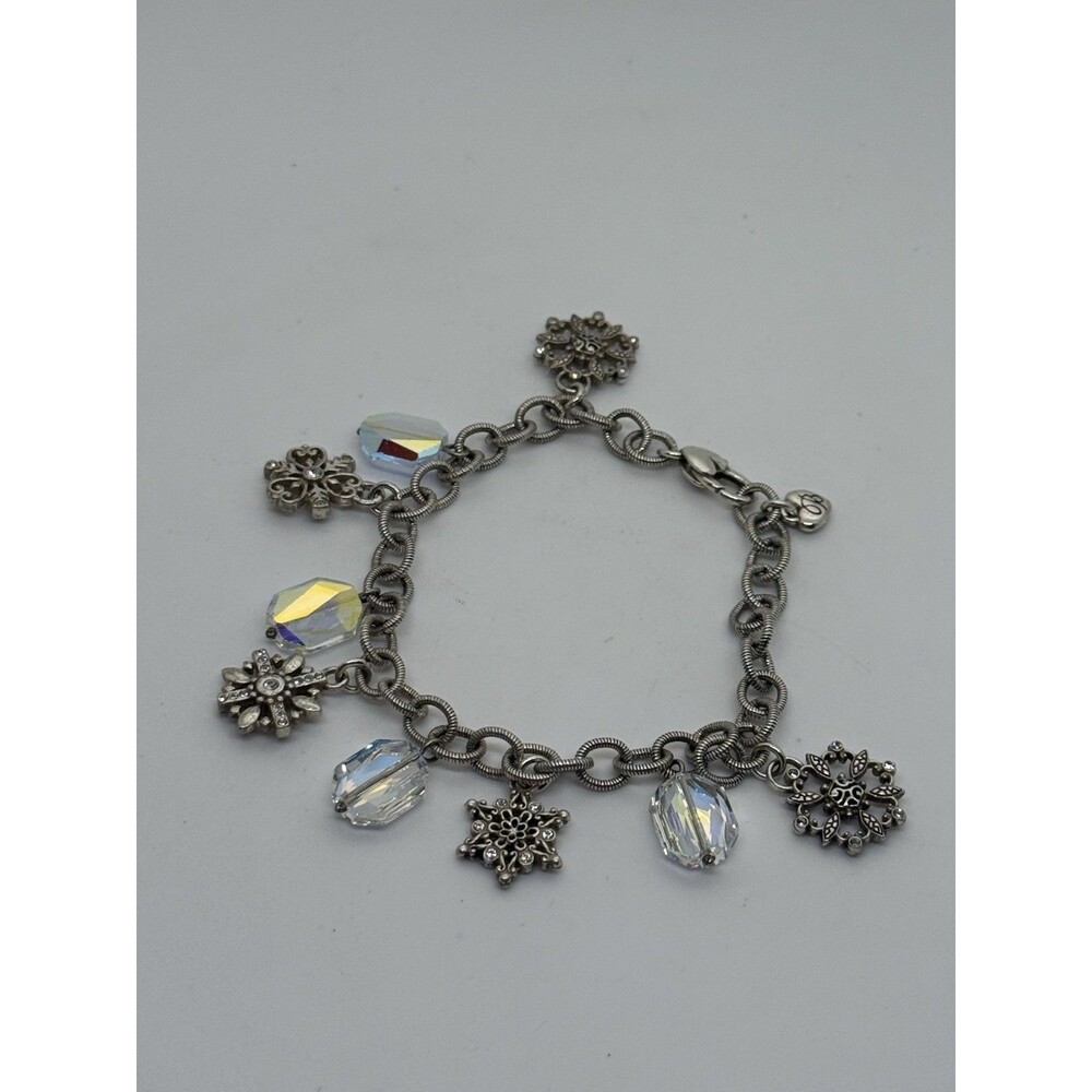 Brighton Snow Diva Snowflake Crystal Silver Charm Bracelet MRSP $75‎